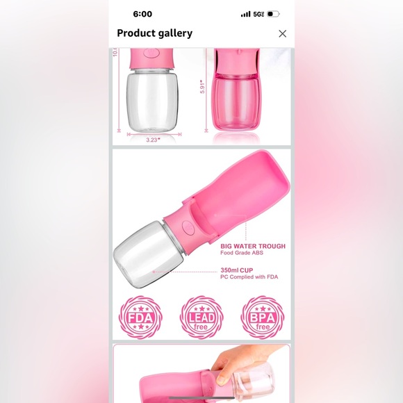 AIKIDS Portable/Foldable Pet Water Bottle/Dispenser NIB - Picture 4 of 5